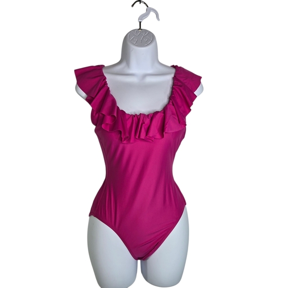 J Crew Ruffle Scoop One Piece BF169 Swimsuit - Picture 1 of 12